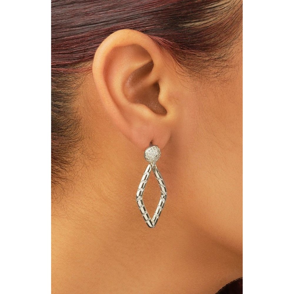 earring 14k gold plated Silver Geometric - Picture 4 of 4